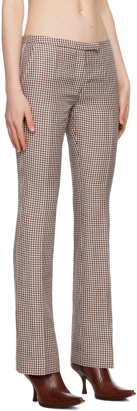 Bootcut Check Trousers - Sand Beige/Brown Check | Filippa K