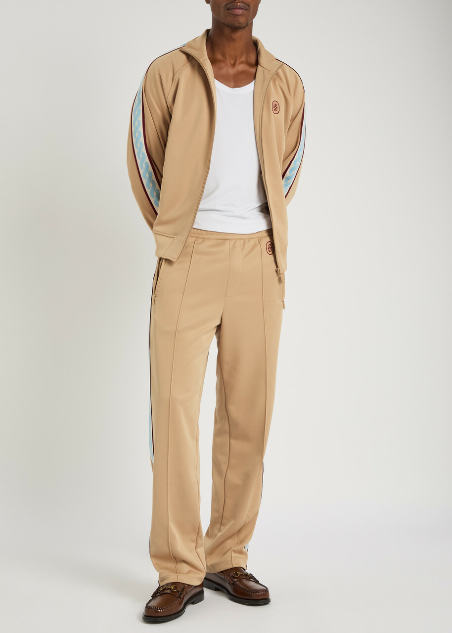 DRÔLE DE Monsieur Le Veste Survetement Satin-jersey Track Jacket Beige