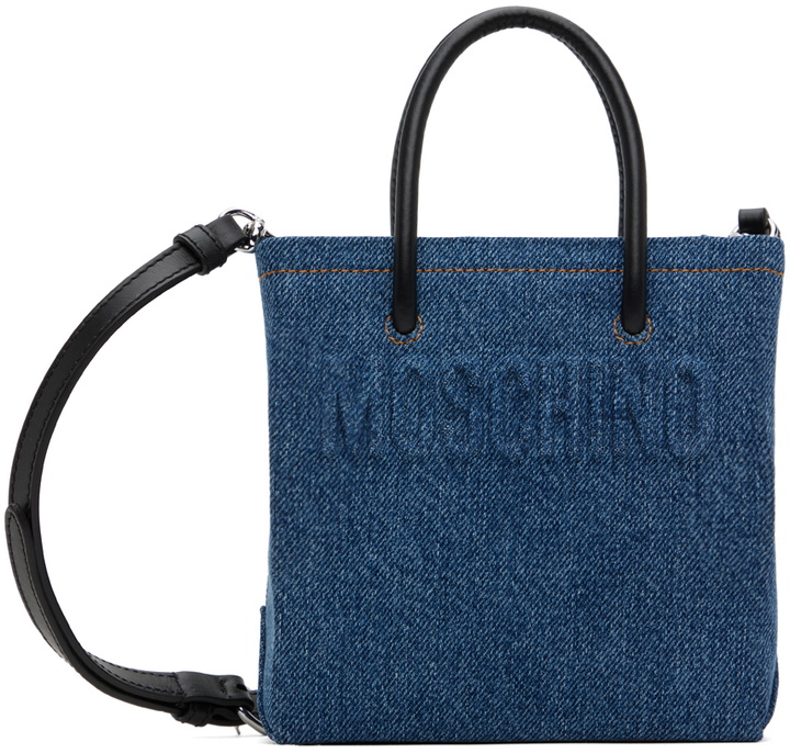 Photo: Moschino Blue Embossed Denim Bag