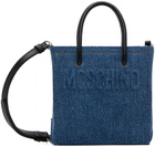 Moschino Blue Embossed Denim Bag
