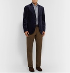 Loro Piana - Slim-Fit Prince Of Wales Checked Brushed-Cotton Shirt - Blue
