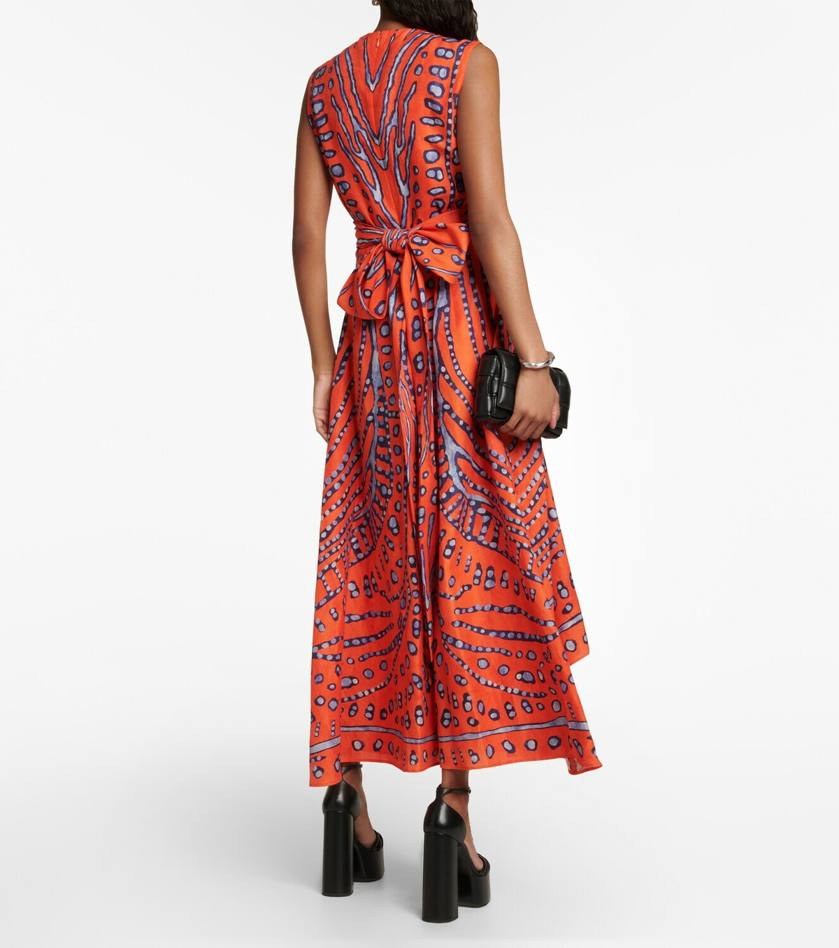altuzarra penny striped draped wrap midi dress Penny Dress in Azure Stripe