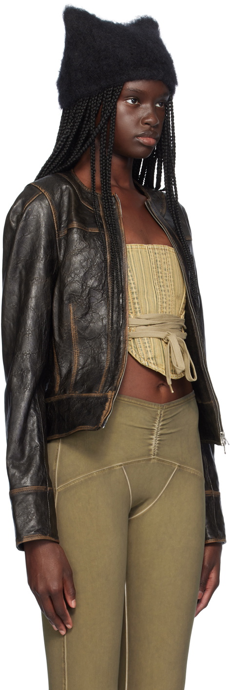 KNWLS Brown SLK Learther Jacket