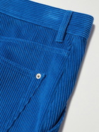 LOEWE - Wide-Leg Cotton-Corduroy Trousers - Blue