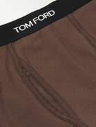 TOM FORD - Grosgrain-Trimmed Stretch-Cotton Jersey Long Johns - Brown