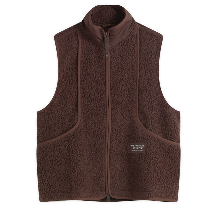Photo: Pas Normal Studios Men's Off-Race Pile Fleece Vest in Light Brown