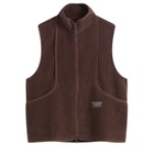 Pas Normal Studios Men's Off-Race Pile Fleece Vest in Light Brown