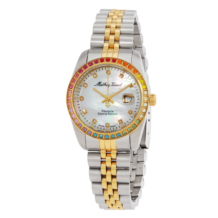 Photo: Mathey-Tissot Mathy Rainbow Quartz White Dial Ladies Watch D809BQYI