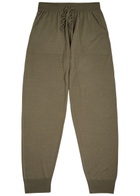 John Smedley Henning Wool Sweatpants Khaki