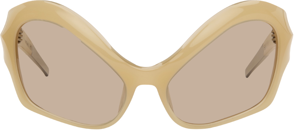 Mugler Beige Cat Eye Sunglasses