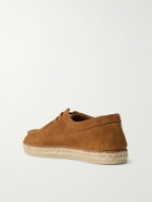 Frescobol Carioca - Rodolfo Jute-Trimmed Suede Derby Shoes - Brown