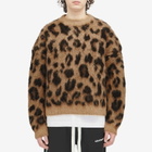 Cole Buxton Men's Leopard Knit Sweatshirt in Leopard Print