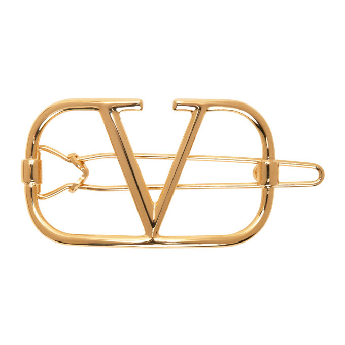 VALENTINO正規品/送料/関税込み V ロゴ Hair clip Valentino Garavani VLogo Signature Hair Clip | Gold | FARFETCH