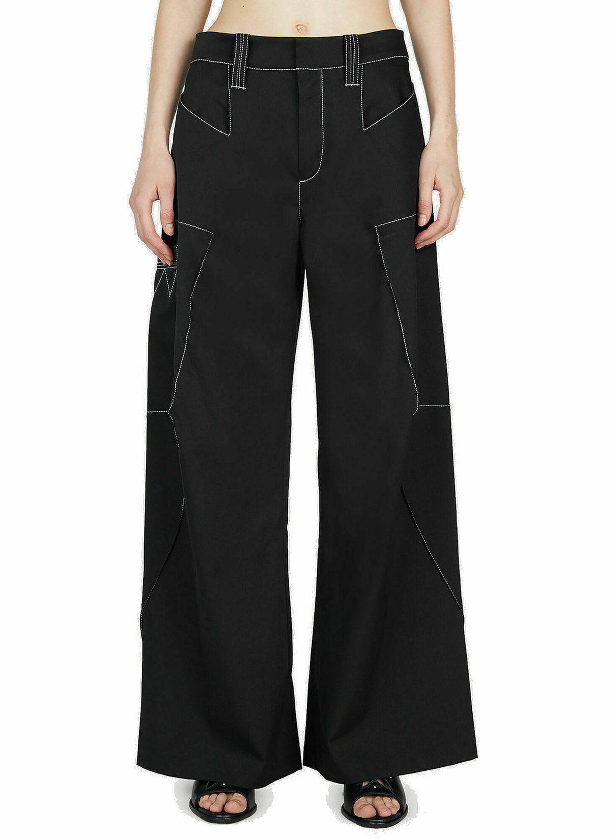 パンツ KIKO KOSTADINOV Black Stretch Wool Venari Wide-Leg Pant Kiko Kostadinov Black Stretch Wool Venari Wide-leg Pant Kiko