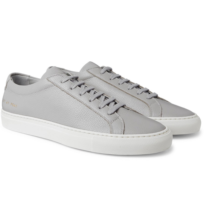 Photo: Common Projects - Achilles Pebble-Grain Leather Sneakers - Gray