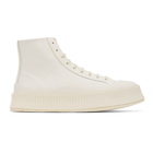 Jil Sander Off-White Vulcanized High-Top Sneakers