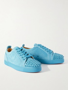 Christian Louboutin - Louis Junior Spikes Cap-Toe Suede Sneakers - Blue