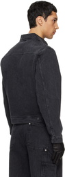 TONYWACK Black Cord Twill Zippered Denim Jacket