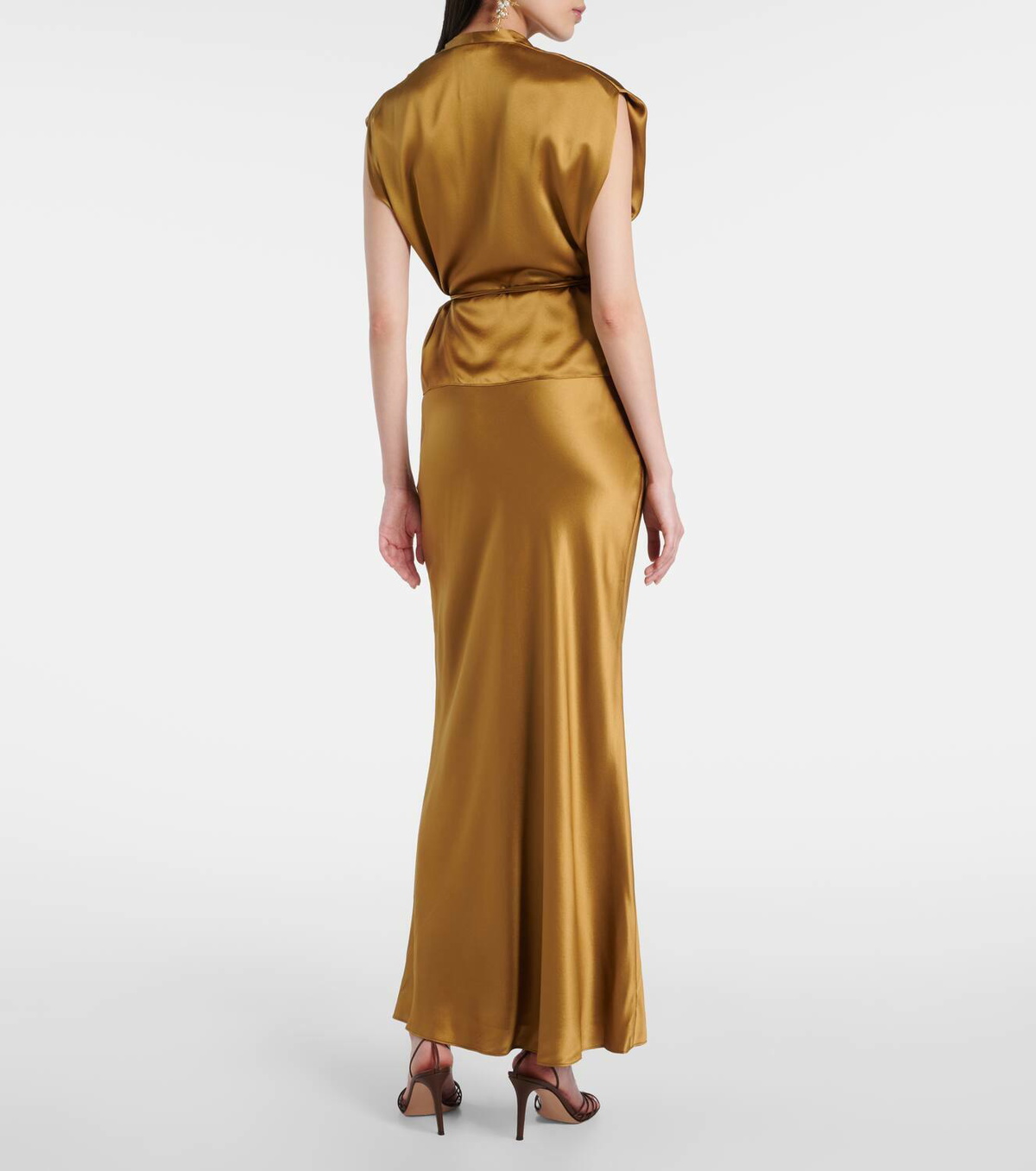 The Sei Silk satin wrap top