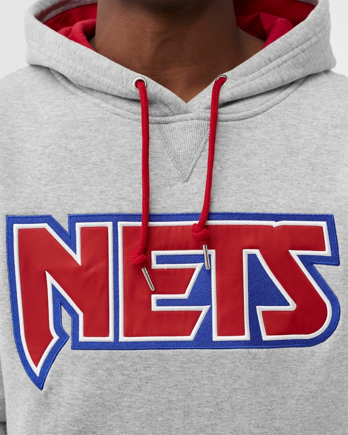 Mitchell & Ness Nba Premium Fleece Hoodie New Jersey Nets Grey - Mens - Hoodies/Team Sweats