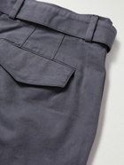 Officine Générale - Straight-Leg Belted Cotton-Twill Trousers - Black