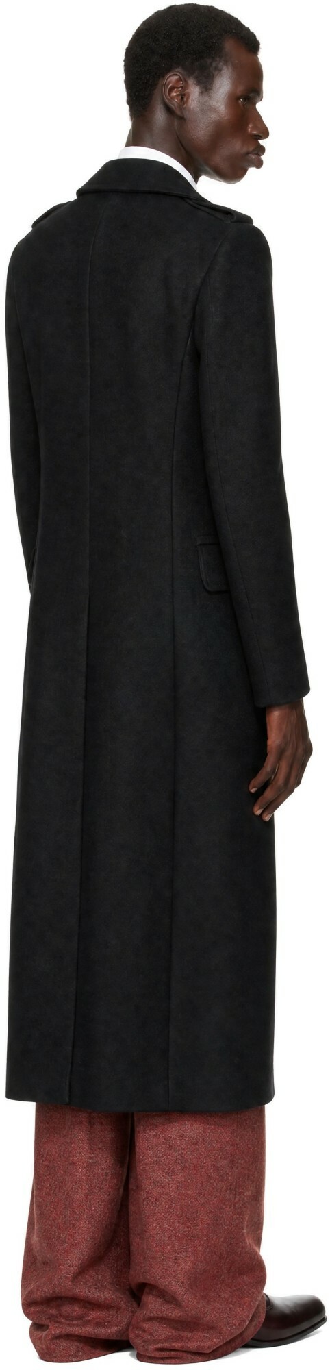 Dries Van Noten Black Long Wool Coat