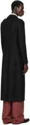 Dries Van Noten Black Long Wool Coat