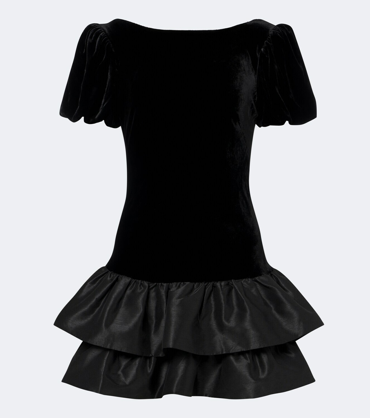 Rixo Anabella tiered velvet minidress