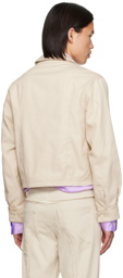 Edward Cuming Beige Spread Collar Jacket