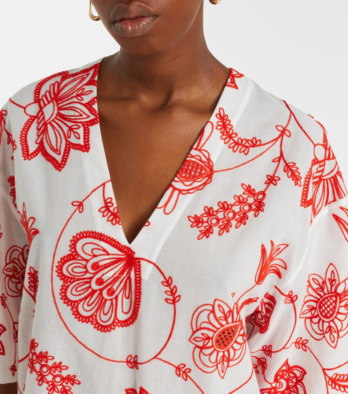 Eres Levia embroidered cotton-blend minidress