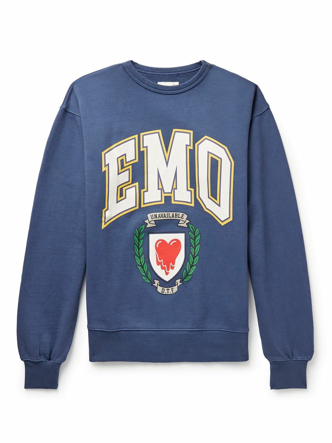 Photo: Emotionally Unavailable - Logo-Print Cotton-Jersey Sweatshirt - Blue