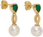 VEERT Gold Onyx Pearl Earrings