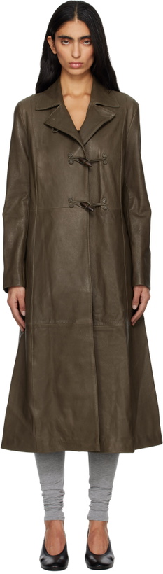 Photo: Paloma Wool Khaki Nolan Leather Coat