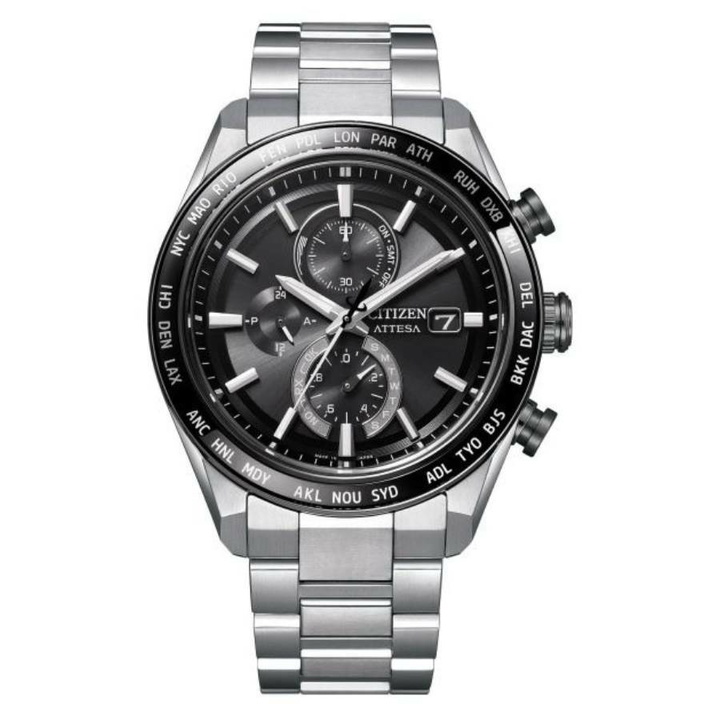 Photo: Citizen Attesa Perpetual Chronograph Black Dial Mens Watch AT8295-56E