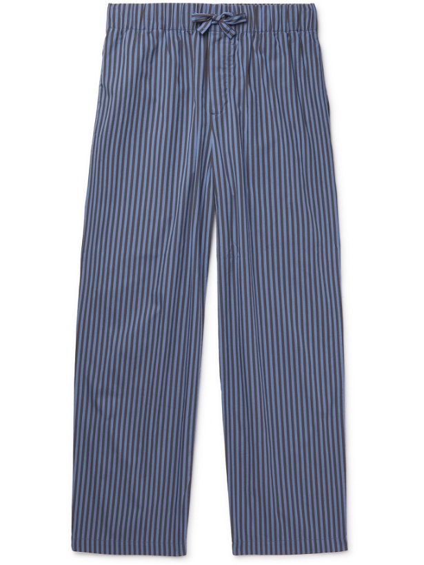 Photo: TEKLA - Striped Organic Cotton-Poplin Pyjama Trousers - Blue