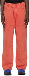 Dingyun Zhang Red Biker Trousers