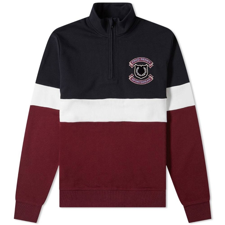 Photo: Fred Perry Authentic Embroidered Shield Half Zip Sweat