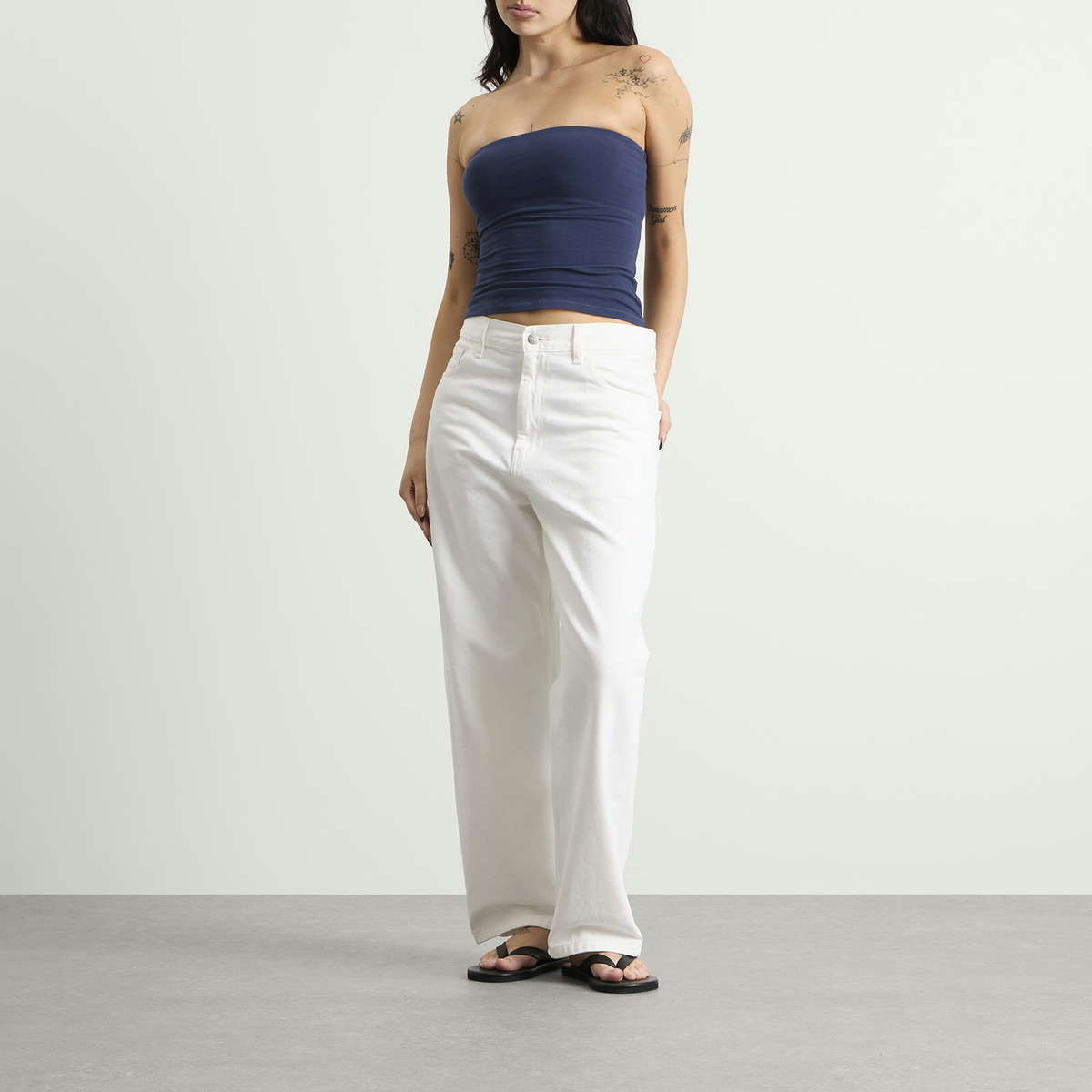 SKIMS Women's Cotton Jersey Tube Top in Navy