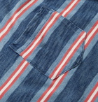 RRL - Striped Garment-Dyed Knitted Cotton T-Shirt - Men - Blue