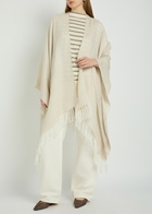 Brunello Cucinelli Metallic-knit Linen-blend Poncho - Beige - One Size