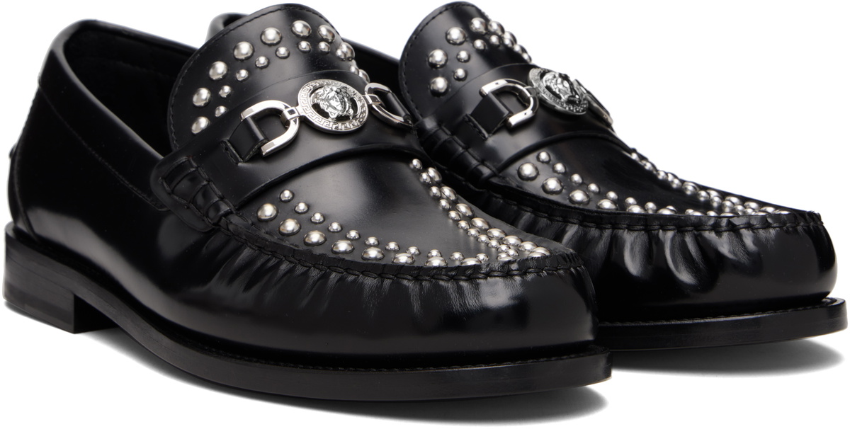 Versace Black Medusa '95 Embellished Loafers