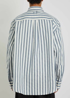Jacquemus La Chemise Voilier Striped Cotton-blend Shirt White And Blue