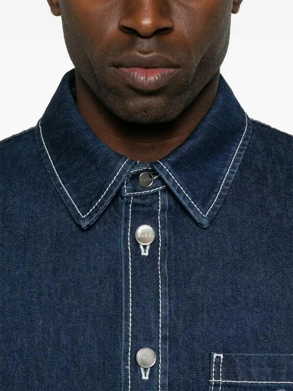 定価13万円　GUCCI デニムシャツ Gucci Lasered Denim Shirt Gucci
