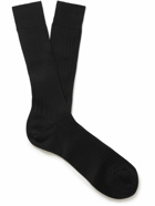 Zegna - Ribbed Cotton Socks - Black