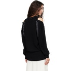 Simone Rocha Black Relaxed Cashmere Slash V-Neck Bow Sweater