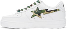 BAPE White & Green Camo Bapesta Low Sneakers