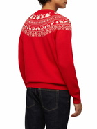 MC2 Saint Barth Red Sweater Heron With Fair Isle Jacquard And Im Not A Saint Jacquard