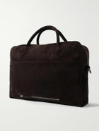 Métier - Closer All Day Full-Grain Leather-Trimmed Suede Briefcase