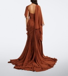 Marmar Halim Draped georgette bustier gown