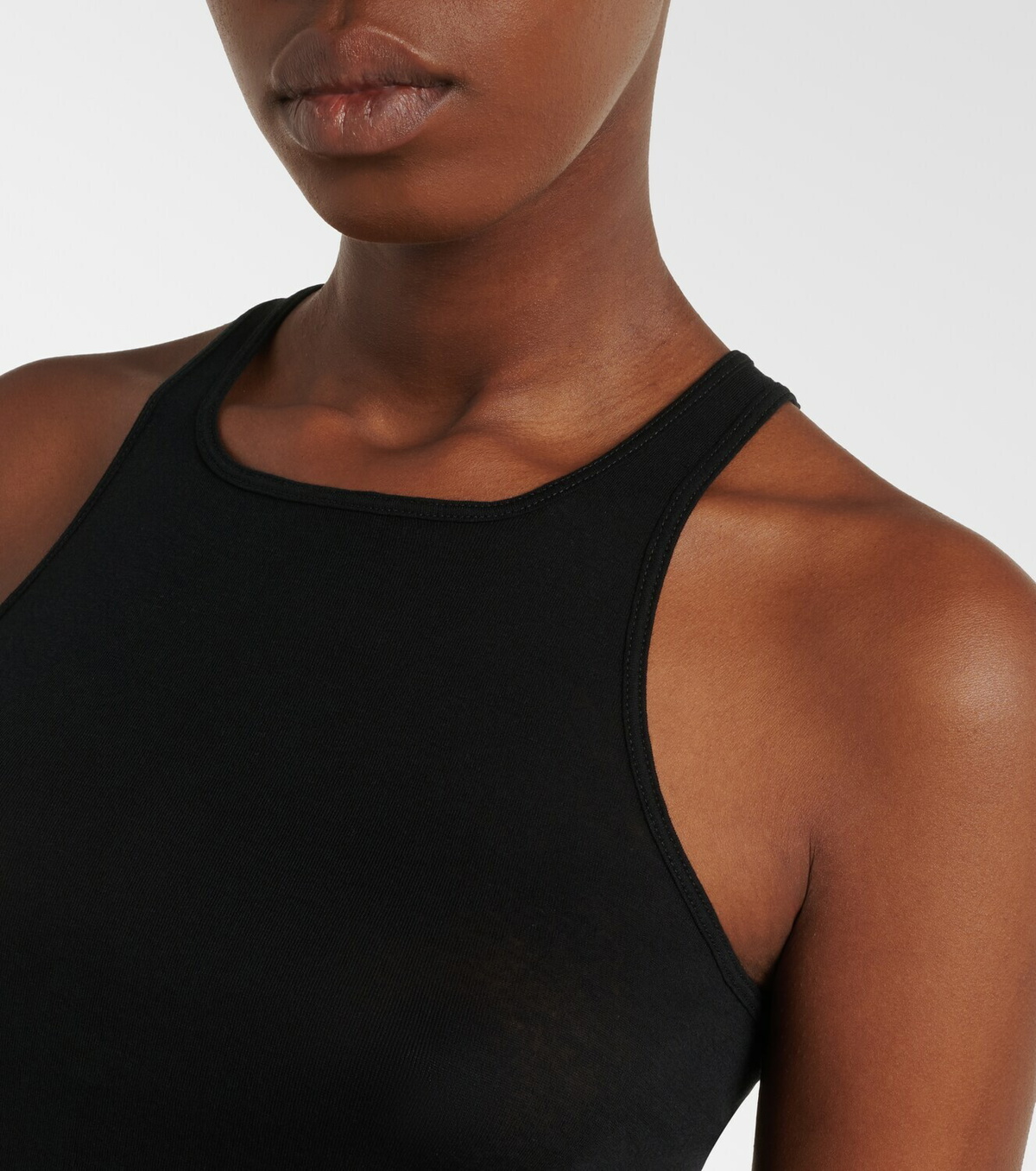 Rick Owens Ribbed-knit cotton tank top